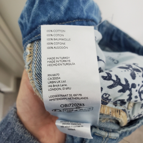 Free People We The Free Good Vibes Dropped Blue Mid Rise Slouchy Wide Leg Jeans - Picture 10 of 10